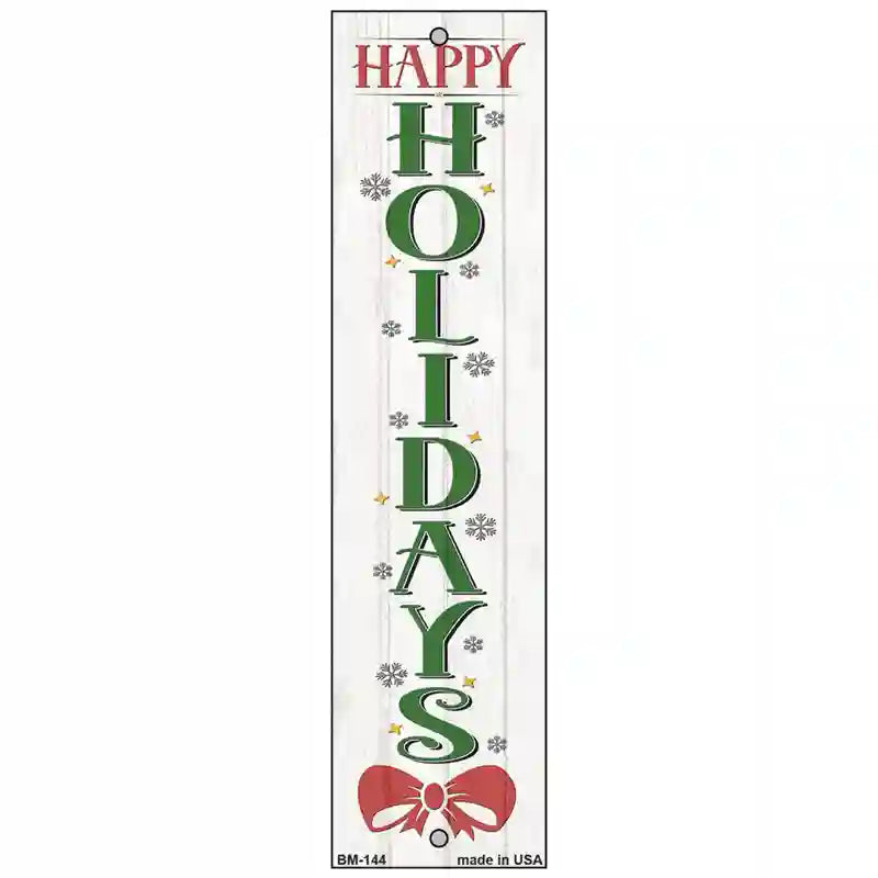 Happy Holidays White Novelty Metal Bookmark BM-144