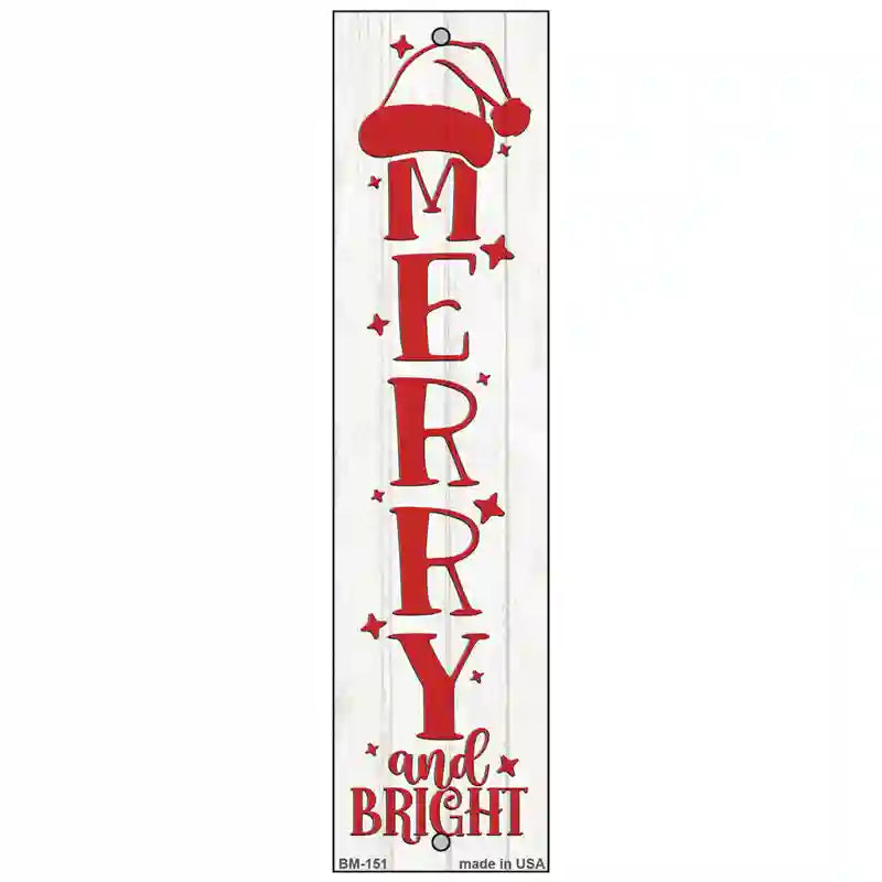Merry and Bright White Novelty Metal Bookmark BM-151