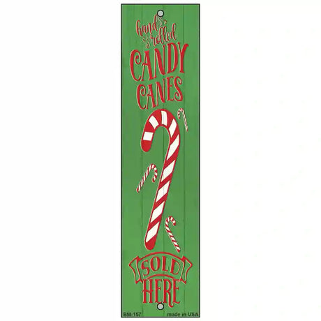 Candy Canes Sold Here Green Novelty Metal Bookmark BM-157