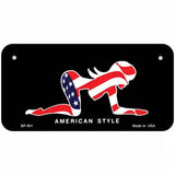 American Style Sexy Flag Pose Metal License Plate 6" x 3" (BP)