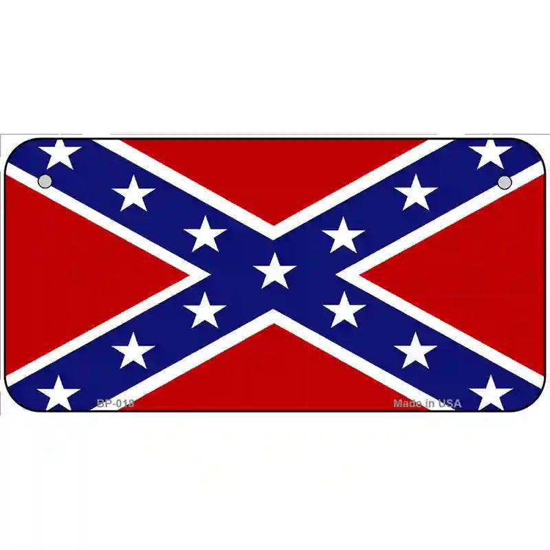 Confederate Flag Novelty Metal License Plate 6" x 3" (BP)
