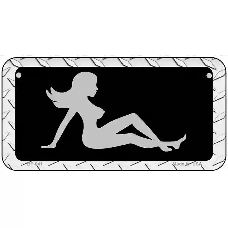 Mud Flap Girl Sillouette Novelty Metal License Plate 6" x 3" (BP)