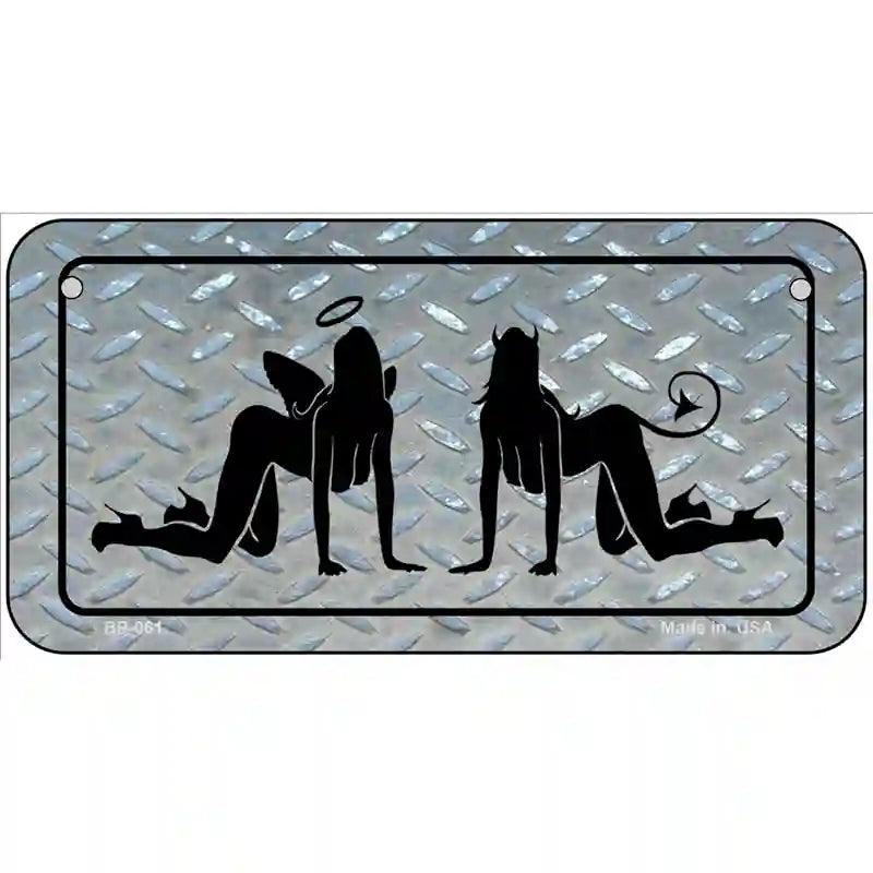 Angel And Devil Novelty Metal License Plate 6" x 3" (BP)