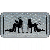 Angel And Devil Novelty Metal License Plate 6" x 3" (BP)