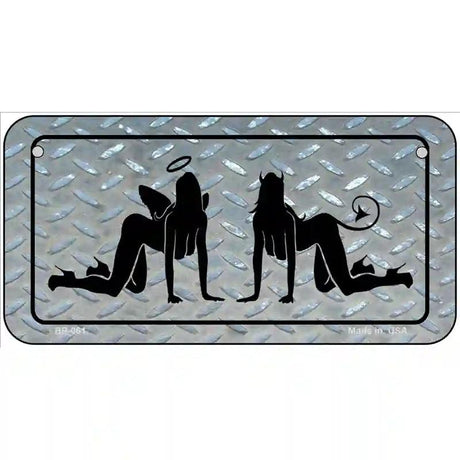 Angel And Devil Novelty Metal License Plate 6" x 3" (BP)