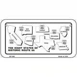 Route 66 Historic States Novelty Metal License Plate 6" x 3" (BP)