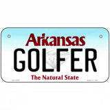 Golfer Arkansas Metal Novelty License Plate 6" x 3" (BP)