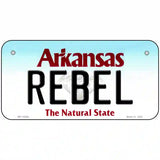 Rebel Arkansas Metal Novelty License Plate 6" x 3" (BP)