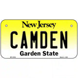 Camden New Jersey Metal Novelty License Plate 6" x 3" (BP)