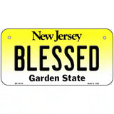 Blessed New Jersey Metal Novelty License Plate 6" x 3" (BP)