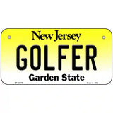 Golfer New Jersey Metal Novelty License Plate 6" x 3" (BP)