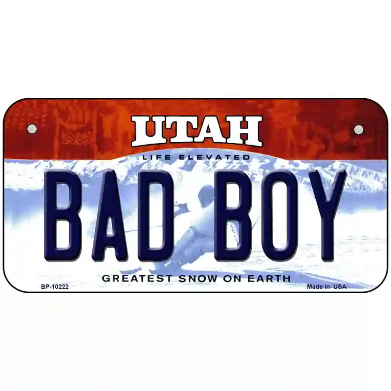 Bad Boy Utah Metal Novelty License Plate 6" x 3" (BP)