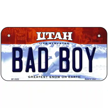 Bad Boy Utah Metal Novelty License Plate 6" x 3" (BP)