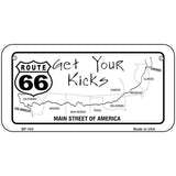 US Route 66 Map Novelty Metal License Plate 6" x 3" (BP)
