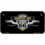 Route 66 Shield Wings Novelty Metal License Plate 6" x 3" (BP)