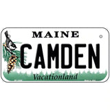 Camden Maine Metal Novelty License Plate 6" x 3" (BP)