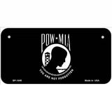 POW MIA Black Flag Novelty Metal License Plate 6" x 3" (BP)