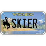 Skier Wyoming Metal Novelty License Plate 6" x 3" (BP)