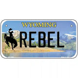 Rebel Wyoming Metal Novelty License Plate 6" x 3" (BP)