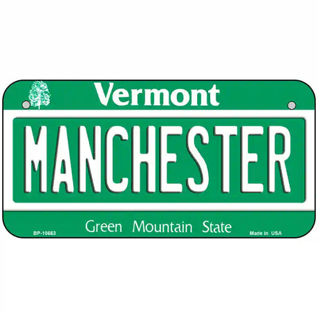 Manchester Vermont Metal Novelty License Plate 6" x 3" (BP)