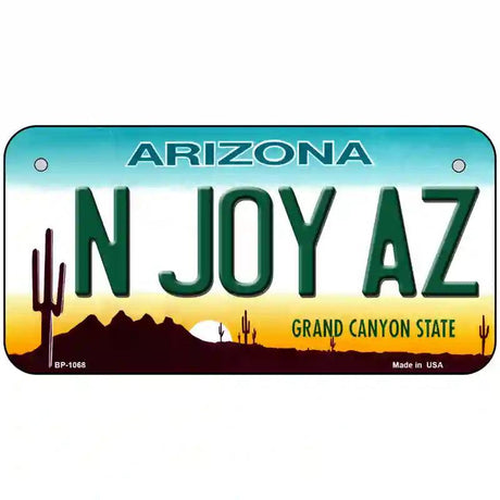 N Joy Arizona Novelty Metal License Plate 6" x 3" (BP)