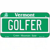 Golfer Vermont Metal Novelty License Plate 6" x 3" (BP)