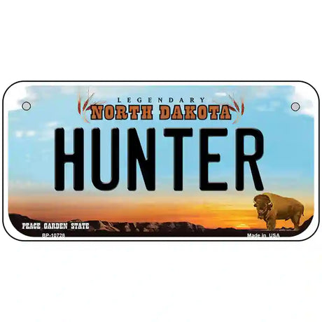 Hunter North Dakota Metal Novelty License Plate 6" x 3" (BP)