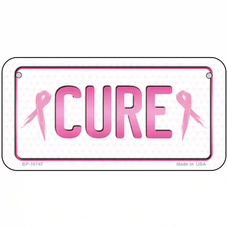 Cure Metal License Plate Sign 6" x 3" (BP)