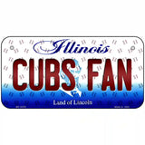 Cubs Fan Illinois Novelty Metal License Plate 6" x 3" (BP)