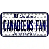 Canadiens Fan Quebec Novelty Metal License Plate 6" x 3" (BP)