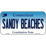 Sandy Beaches Connecticut Metal Novelty License Plate 6" x 3" (BP)