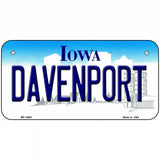 Davenport Iowa Metal Novelty License Plate 6" x 3" (BP)
