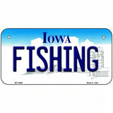 Fishing Iowa Metal Novelty License Plate 6" x 3" (BP)