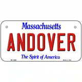 Andover Massachusetts Metal Novelty License Plate 6" x 3" (BP)