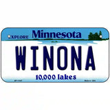Winona Minnesota State Novelty License Plate 6" x 3" (BP)