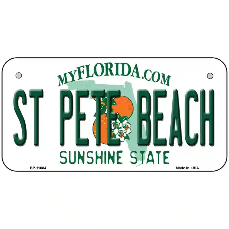 St Pete Beach Florida Metal Novelty License Plate 6" x 3" Bicycle (BP)