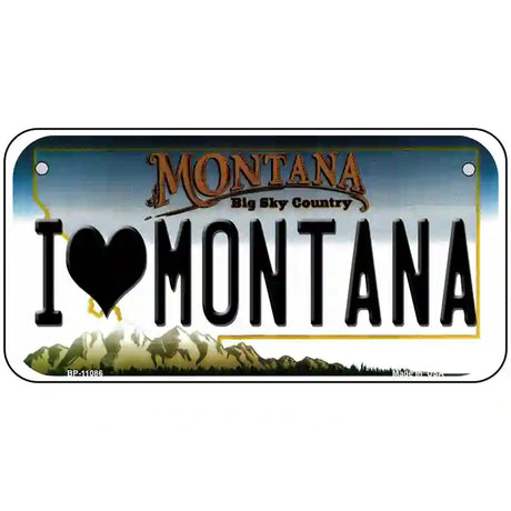 I Love Montana State Novelty License Plate 6" x 3" (BP)