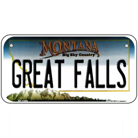 Great Falls Montana State Novelty License Plate 6" x 3" (BP)