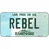 Rebel New Hampshire State License Plate 6" x 3" (BP)
