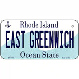 East Greenwich Rhode Island State License Plate Novelty License Plate 6" x 3" (BP)