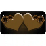 Hearts Over Roses In Brown Novelty License Plate 6" x 3" (BP)