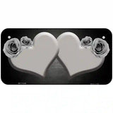 Hearts Over Roses In Gray Novelty License Plate 6" x 3" (BP)