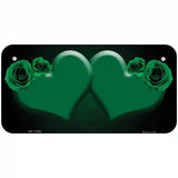 Hearts Over Roses In Green Novelty License Plate 6" x 3" (BP)