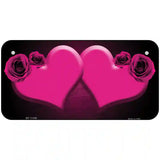 Hearts Over Roses In Pink Novelty License Plate 6" x 3" (BP)