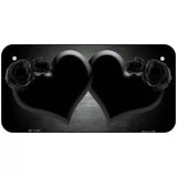 Hearts Over Roses In Black Novelty License Plate 6" x 3" (BP)