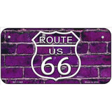 Route 66 Purple Brick Wall Novelty License Plate 6" x 3" (BP)