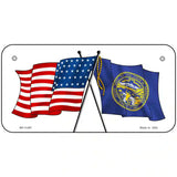 Nebraska Crossed US Flag License Plate 6" x 3" (BP)