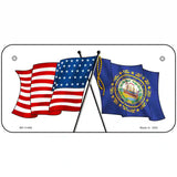 New Hampshire Crossed US Flag License Plate 6" x 3" (BP)