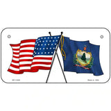 Vermont Crossed US Flag License Plate 6" x 3" (BP)