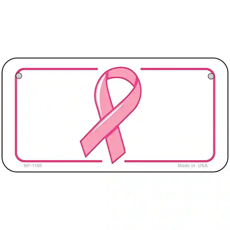 Breast Cancer Ribbon Novelty Metal License Plate 6" x 3" (BP)